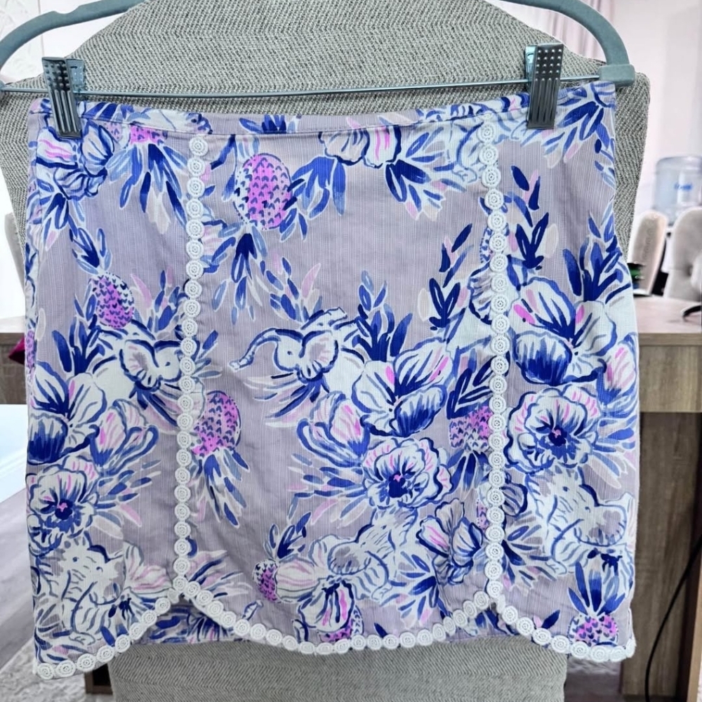 Lilly Pulitzer Skirt Skort Lilac Verbena print pastel safari